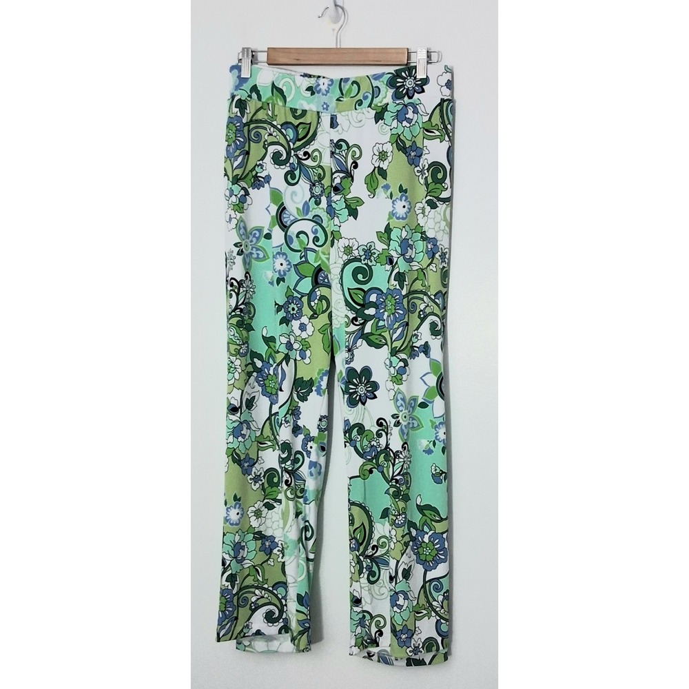 Susan Graver Pants 3XP Petite Liquid Knit Cropped Paisley Pullon Pockets Pre-own